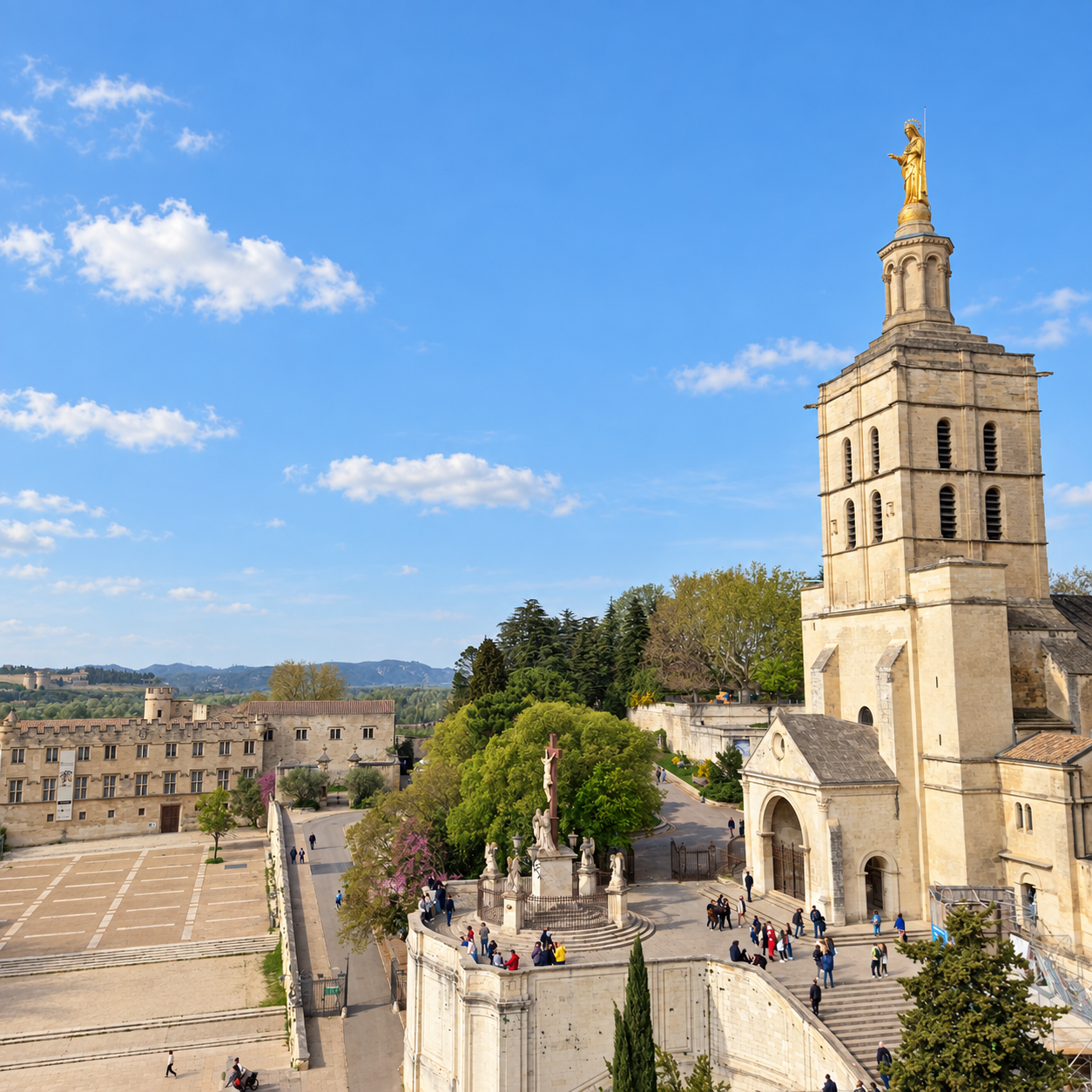 Vue d’Avignon et du Palais des Papes